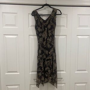 Elegant brown and tan  Floral Dress